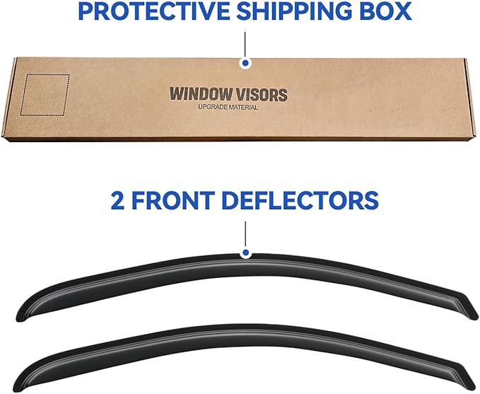 Window Visors Rain Guards for 2014-2018 Chevy Silverado/GMC Sierra 1500 Regular Cab, Out-Channel Window Vent Wind Deflectors Visors Shades for 15-19 Silverado/Sierra 2500HD 3500HD, 2PCS
