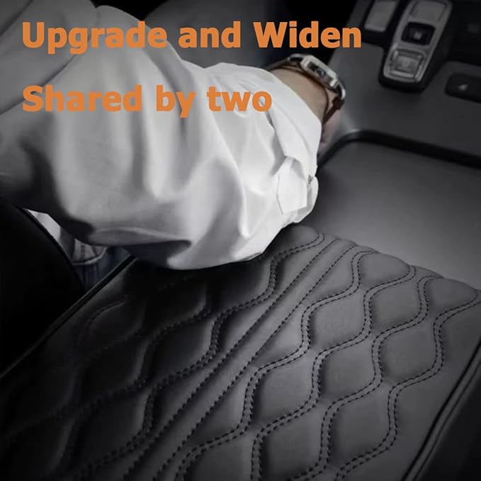 Car Center Console Cover, Memory Foam Car Armrest Cushion, Black Auto Arm Rest Pad, Leather Arm Rest Covering Car, Hand Rest Pillow for SUV/Truck/Vehicle (Black)