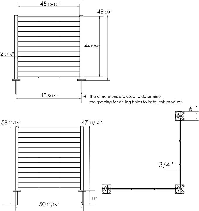 Kozyard 50" W x 48" H Outdoor Privacy Screens Aluminum Post, Air Conditioner Fence Panels, Pool Equipment Enclosure, Trash Can Screens Fence Kit for Outside Backyard Patio (White/2 Panels)