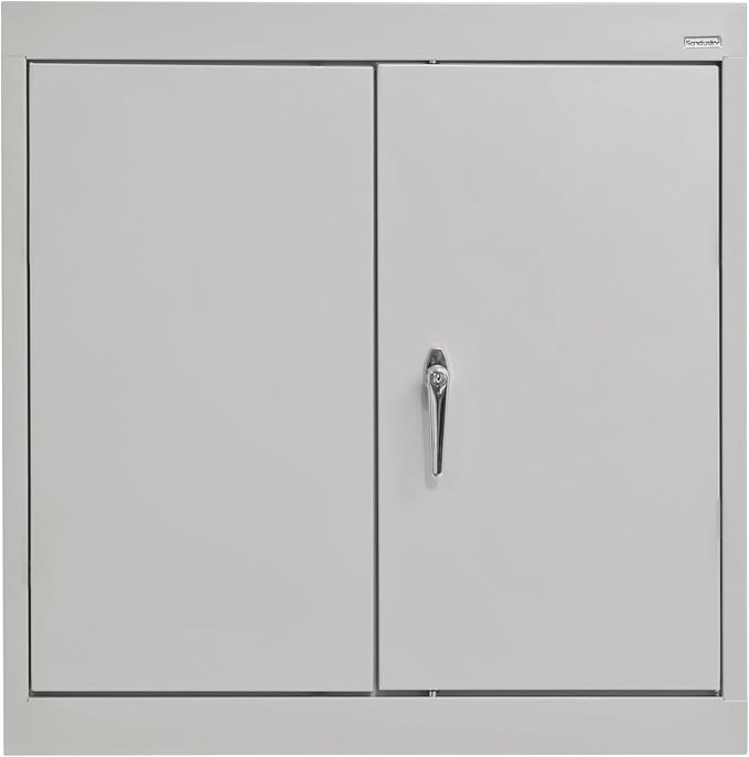 Sandusky Lee WA11301226-05 Wall-Mount Metal Storage Cabinet with Adjustable Shelf, Locking Handle, 200lb Capacity, 12" Depth x 30" Width x 26" Height, Dove Gray
