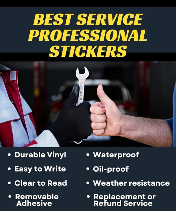 Oil Change Stickers for Windshield Personalized with Your Logo- Custom Oil Change Labels 2''-2.8'', Clear and White Next Service Due Labels for Car Auto Vehicle Window,50-10k Stickers (Small)