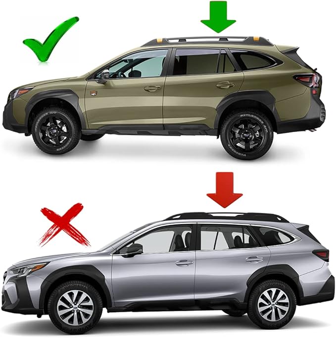 Catch USA Car Roof Rack Cross Bars for Subaru Outback Wilderness with Lock 2021 2022 2023 Aluminum Cross Bar for Rooftop Cargo Carrier Luggage Kayak Canoe Bike Snowboard (Black)
