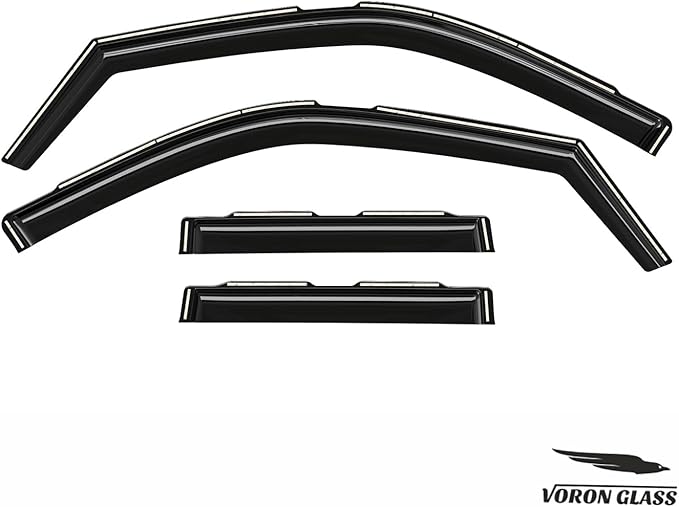 Voron Glass in-Channel Extra Durable Rain Guards for Toyota Tundra 2022-2025 Double Cab, Window Deflectors, Vent Window Visors, 4 Pieces - 200456