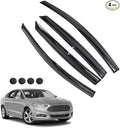 Rain Guards for Fusion 2013-2020, Tape-on Side Window Deflectors for Fusion, Window Visors for Ford Cars, for Ford Car Accessories 4 Rain Guards ＆ 4 Car Coasters