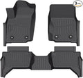Floor Mats Fit for Toyota Tacoma 2024 2025 Double Cab (Not fit Hybrid),All Weather Floor Liner for Tacoma TPE Custom Fit Car Mats Front&Rear 2 Row Tacoma Accessories Car Mats,Black