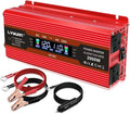 Power Inverter 1000W/2000W (Peak) Dual AC Outlets and Dual USB Charging Ports DC 12V to 110V AC Car Converter with Digital Display