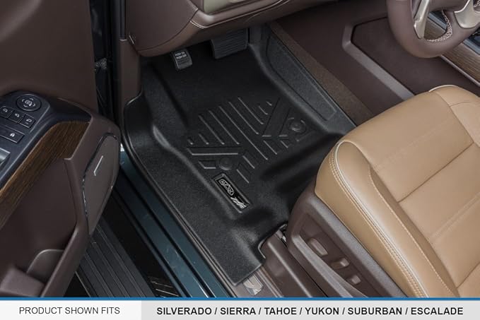 SMARTLINER Custom Floor Mats 2 Row Liner Set Compatible with 2015-2020 Chevrolet Suburban