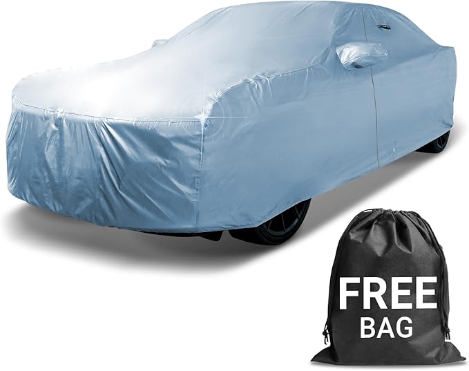 iCarCover 18-Layer Car Cover Waterproof All Weather, Premium Quality Car Covers for Automobiles, UV Protection, GTO, CL, TL, TLX, TSX, A6, S6, Optima, K5, Fits 189-193 Inches