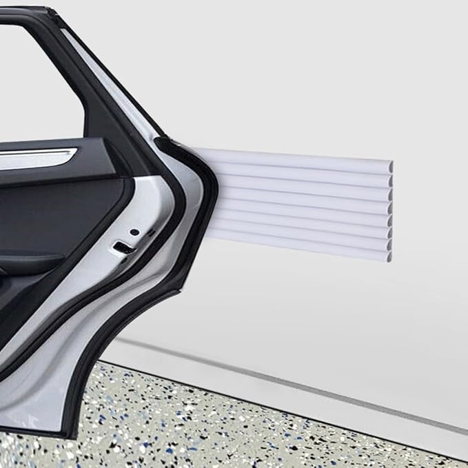 Rubber Bond Garage Wall Protectors - 4in x 12ft Strong Self-Adhesive Rubber Bumper Protectors for Garage Walls - Waterproof and Anti-Scratch Garage Wall Protector for Car Doors (White)