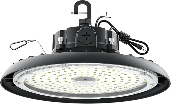 AIKVSXER LED High Bay Lights 180W UFO Shop Lights 32400LM 6000K Commercial Bay Lighting FixtureIP65 5ft Cable Plug & Play for Warehouse Factory Garage Workshop Barn 1 Pack