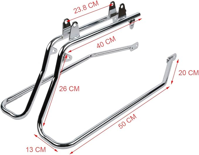 XFMT Hard Saddlebags + Chrome Conversion Brackets Compatible with HARLEY HD SOFTAIL MODEL 1986-2013