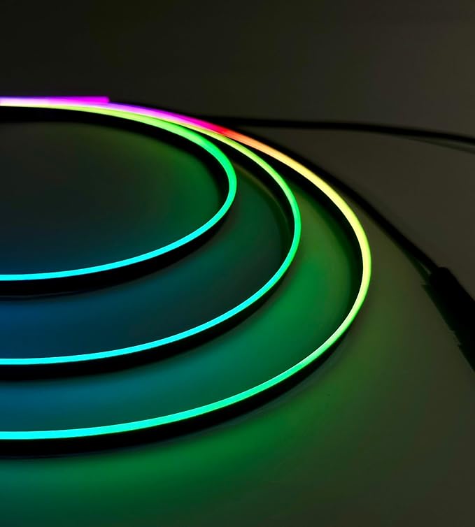 KENANEK Acrylic Interior Car LED Strip, 55.12-inch USB/Type C Interface, with Motion Sensor and Docking Station, Colorful car Ambient Light kit, Supporting Wireless Control Modes.