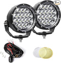 EXZEIT 160W 5 Inch Driving Lights,11200 Lumens Round Fog Lights Offroad Lights for Jeep Wrangler Trucks Toyota Pickup SUV ATV, Diffuser Covers and Yellow Covers Changeable, 12V/24V