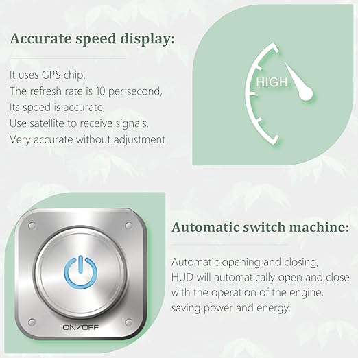 GPS Speedometer Digital Speedometer Cars Heads Up Display Y03 with Speed, Automatic Light Sensing, MPH Speedometer Plug and Play Applicable to All Cars