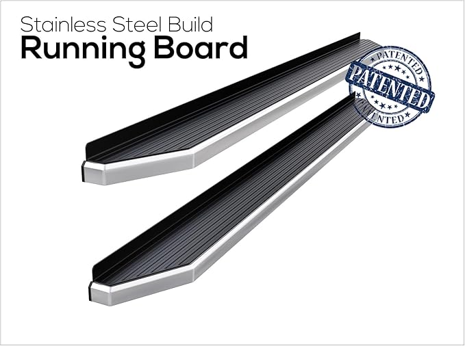 APS 6in 304 Stainless Steel (Polished Flat Style) Running Boards Side Bars Side Steps Compatible with Ford F150 2015-2025 Regular Cab & F-250 F-350 Super Duty 2017-2025