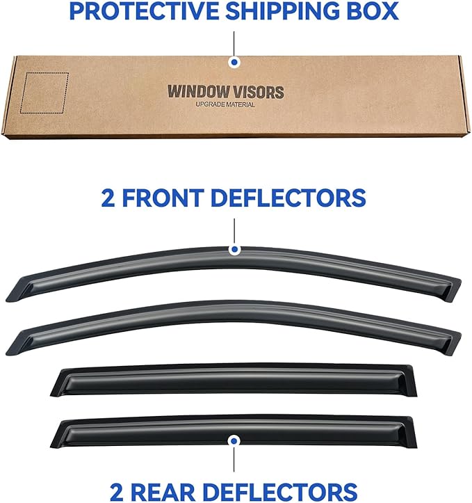 Window Visors Rain Guards Shield for 2007-2013 Acura MDX, Out-Channel Window Vent Wind Deflectors Visors Shades for 07 08 09 10 11 12 13 Acura MDX