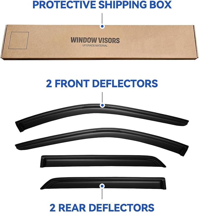 Window Visors Rain Guards for 2011-2025 Dodge Durango, Out-Channel Window Vent Wind Deflectors Visors Shades for 11-25 Durango