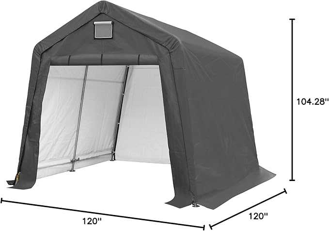 10' x 10' Outdoor Storage Shelter Shed, Portable Storage Shed Heavy Duty Portable Garage with Roll-up Zipper Door for Generator, Vehicles,Motorcycle
