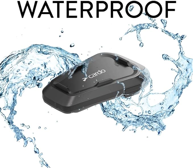 Cardo Systems Spirit Motorcycle Bluetooth Communication Headset, 2-Way Bluetooth, Thin 32mm Speakers, Waterproof, Universal Connectivity - Single Pack