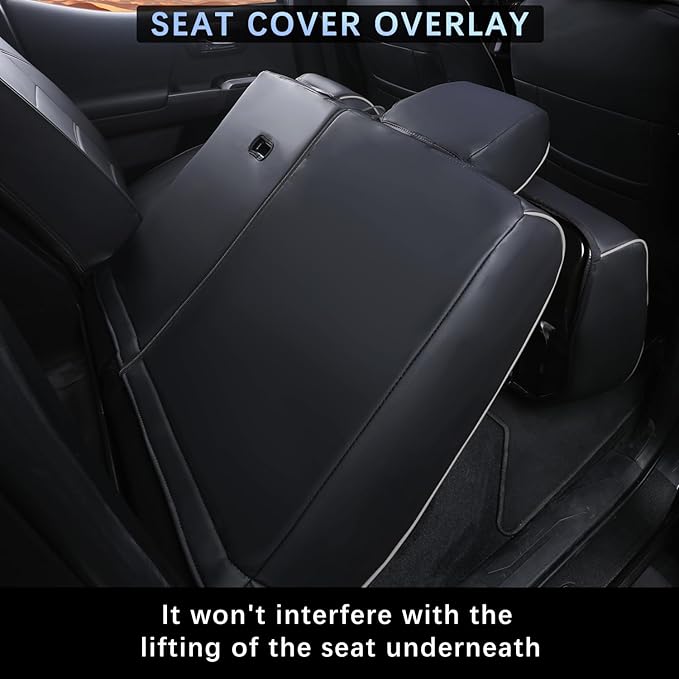 Car Seat Covers Full Set for Toyota Tacoma Double & Crew Cab 2023 2022 2021 2020 2019 2018 2017 2016 Tacoma Interior Accessories Premium Faux Leather Breathable Waterproof (Black+Gray)