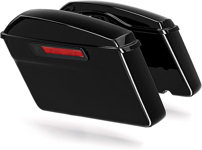 XFMT Motorcycle Hard Saddlebags Vivid Black Saddle Bags Trunk W/Black Latches For Harley Touring Road King Street Glide Road Glide Electra Glide Ultra Classic 2014-2023
