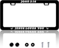 John 3:16 Jesus Loves You License Plate Frame Christian License Plate Frames Personalise Stainless Steel Funny Design Compatible With Standard License Plate Holder For Usa Canada 6 X 12 In With Screws