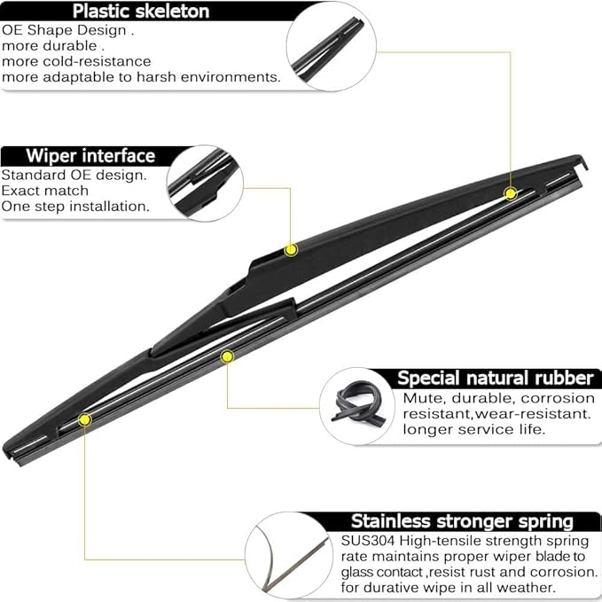 AUTOBOO 24"+20" Windshield Wipers with 11" Rear Wiper Blade Replacement for Kia Sorento 2011 2012 2013 2014 2015, 2010-2019 Kia Soul Soul EV-Original Factory Quality (Pack of 3)