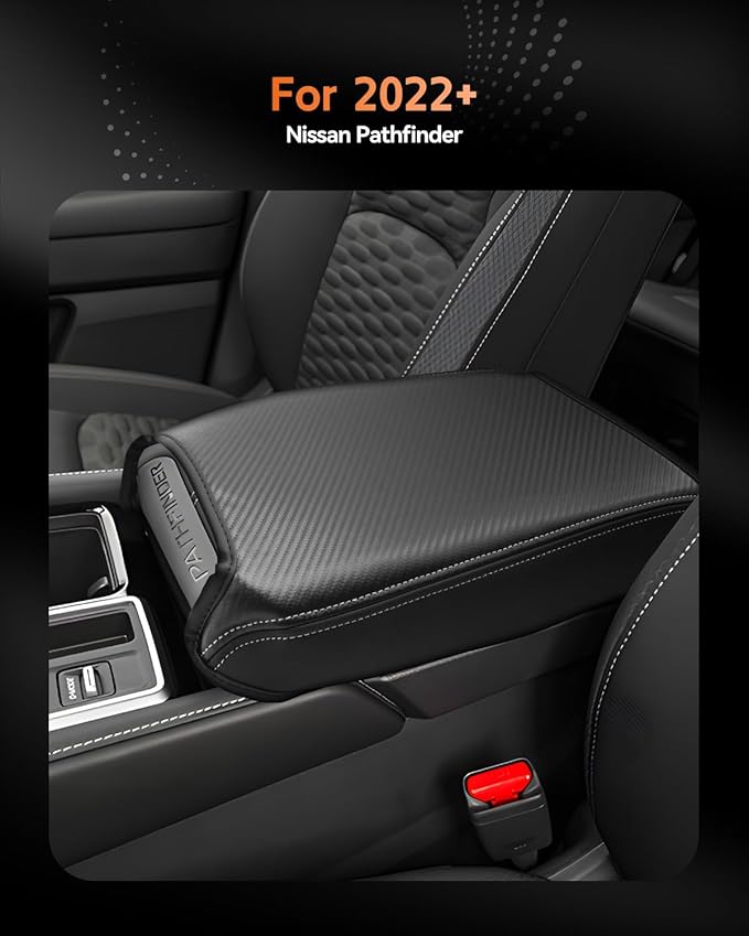 CDEFG for Nissan Pathfinder 2022-2025 Center Console Cover Armrest Box Cover for Pathfinder (S, SV, SL, Rock Creek, Platinum) 2022 2023 2024 2025 Accessories Console Arm Rest Protector