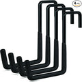 4 Pcs Rafter Hooks, Upgraded Fence Hangers, Heavy Duty Bike Hanger for Garage, Ladder Hook, Black Large S Hooks for Hanging Hose, Plants, Chairs, Bikes, Ladders, Cords and More