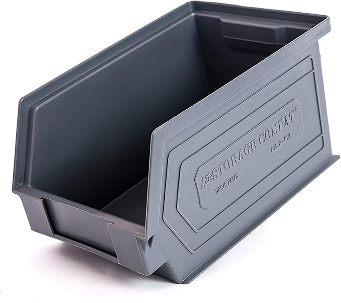 Storage Bins - drawer organizer Zeus 2PLZ - Ideal for Warehouses, Workshops and Assembly Lines, Screws and Tool Storage, Plastic Storage Bins, Green, 9.06" x 5.51" x 5.12", Pack x12