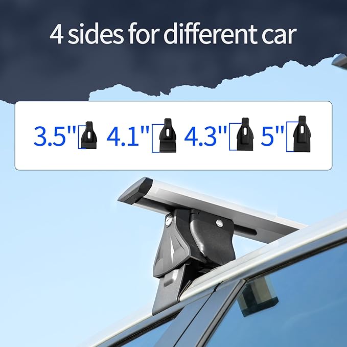 Universal 55" Roof Rack Cross Bars, Adjustable Car Top Roof Rack,Aluminum Locking Crossbars Fit for Car SUV Without Any Types of Side Rails