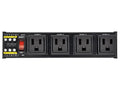 DIN Rail Mount AC 120V NEMA 5-15R 4 Receptacles Outlet Power Strip Module, with Rocker Switch Thermal Circuit Breaker Overload Protector