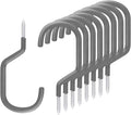 SMARTOLOGY 8 Pack Bike Hanger Storage Hook Rack, Heavy Duty Large Screw in Hooks for Garage Wall and Ceiling Bicycle Storage, Utility Tool Hanger (Gray)