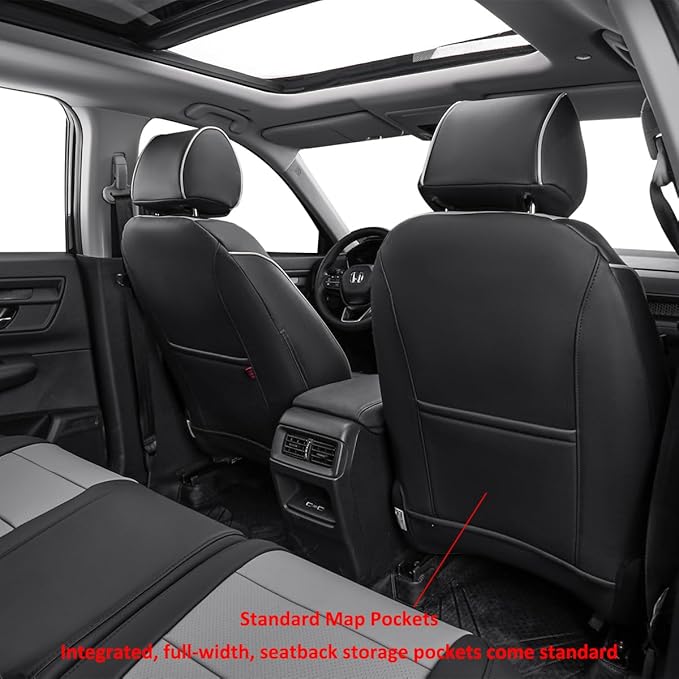 EKR Sportage Seat Covers Custom Fit for KIA Sportage Hybrid EX/SX Prestige & Plug-in Hybrid X-Line/X-Line Prestige 2023-2026 Leather Car Seat Cover Full Set-Faux Leather (Black/Gray)
