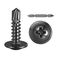 (300 pcs) Wensilon #10×5/8” for Sheet Metal Self-Tapping Screws 410 Black Stainless Steel Truss Head High-Strength Quick Tapping