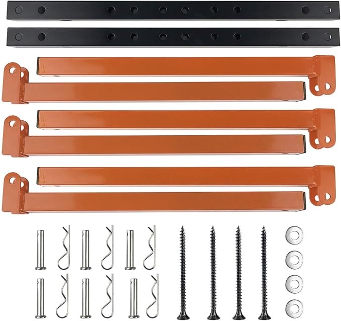 Homydom Garage Shelving Wood Rack,Lumber Storage Rack Wood Organizer Wall Mount Rack Heavy Duty Metal Saving Indoor & Outdoor Space with 3-Level, 4 Pack