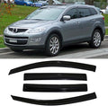 94143 Side Window Visor Wind Vent Deflector fit for 2007-2015 Mazda CX9,4pcs Dark Smoke Nice Looking Outside Mount Style Tape On Sun Rain Guards Set