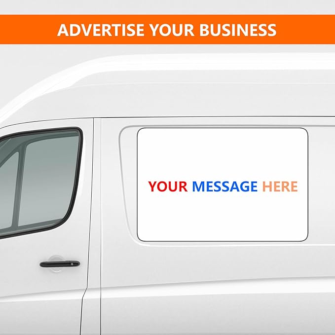 2 Pack Blank Car Door Magnet Sticker, Rounded Corners Magnetic Vehicle Sign, Perfect Magnet for Truck to DIY Advertise Business and Cover Company Logo, Personalized Magnet Decal, 24x36 inch White