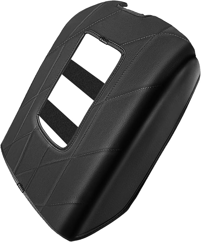 Muslogy Center Console Armrest Cover Compatible with Toyota Tundra 2014-2021 Comfort Armrest Pad Anti-Scratch Arm Rest Cushion Vegan Leather Protector 1-Inch Extra Thick(Bucket Seat ONLY)
