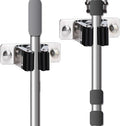 Mop and Broom Holder Wall Mount, 2PCS Heavy Duty Stainless Steel Broom Hanger Wall Mounted Broom Organizer Garage Organization Tool Organizer Storage for Laundry Room Home Garden Garage
