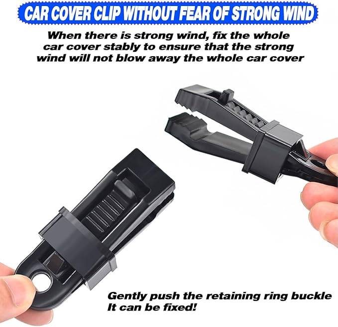 KEYOOG Universal Car Windshield Kit - Super Elastic, Durable, Can Protect The Car Cover from Being Blown Away During Strong Winds - Suitable for Most Cars, Suvs, Trucks, Vans, Motorcycles - Blue