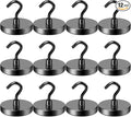 LOVIMAG Magnetic Hooks for Cruise Cabins,150lbs Cruise Magnets for Door,Cruise Ship Essentials for Travel, Strong Magents Heavy Duty with Epoxy Coating for Hanging, Refrigerator, Kitchen-12 Pcs