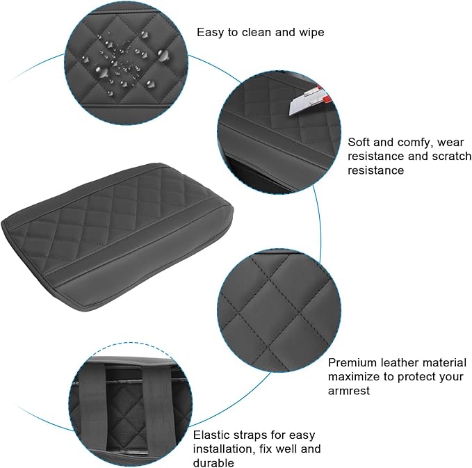 SXCY for 2025 Chevy Equinox Accessories Armrest Cover for Equinox 2025 Accessories 2025 Equinox Center Console Cover 2025 Equinox Middle Console Cover (Thin Cover Rhombus Style)
