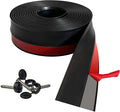 Garage Door Seal Top and Sides Seal Strip, 40FT Universal Garage Door Weather Stripping, Durable Garage Door Bottom Seal Replacement with Adhesive Backing and Screws (Black, 40FT)