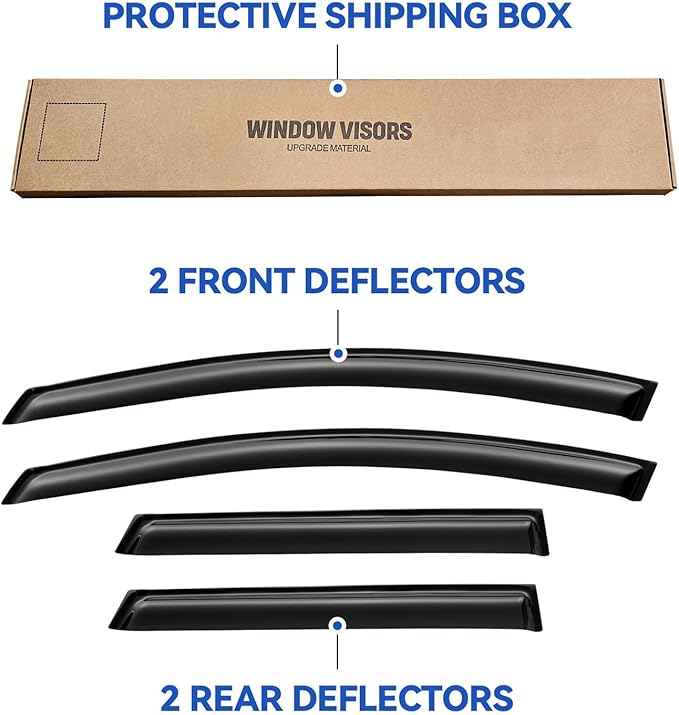 Window Visors Rain Guards Shield for 2009-2014 Nissan Murano, Out-Channel Window Vent Wind Deflectors Visors Shades for 09-14 Murano