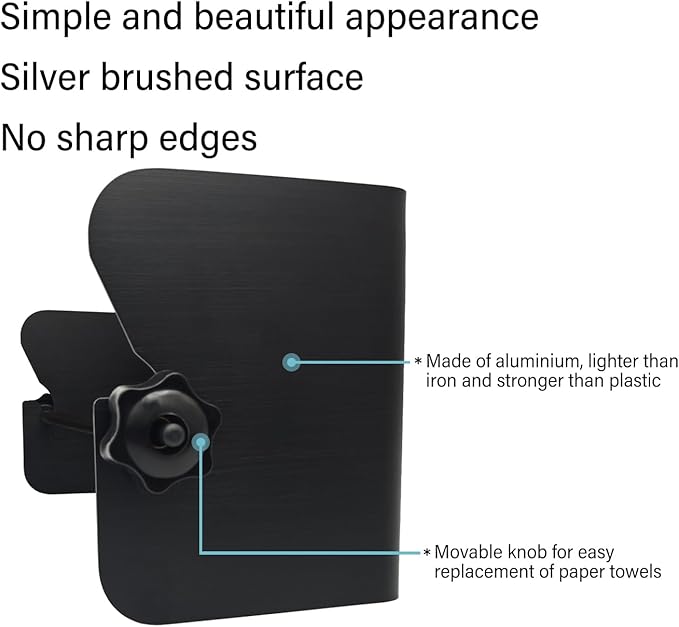 G-Sunny Garage Paper Towel Holder,Aluminum Wall-Mount Paper Towel Holder for Enclosed Trailer,Shop,Garage,Storage,5th Wheel,RV (Matte Black)