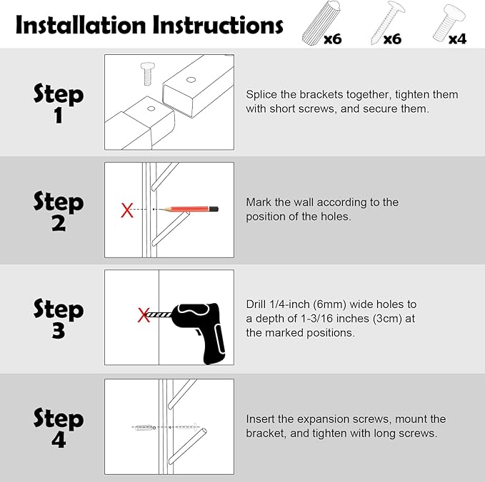Skateboard Rack Wall Mount – Skateboard Wall Hanger, Snowboard Display Wall Mount, Ski Holder | 6-Floor Skateboard & Ski & Snowboard Storage Rack | Snowboard & Ski Lover Gifts