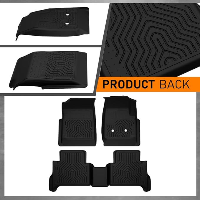 G-PLUS Floor Mats Compatible with Chevy Colorado Crew Cab 2015-2022,Fit GMC Canyon Crew Cab 2015-2022 All Weather Full Cover Protection TPE Car Floor Cargo Liners Accessories Black