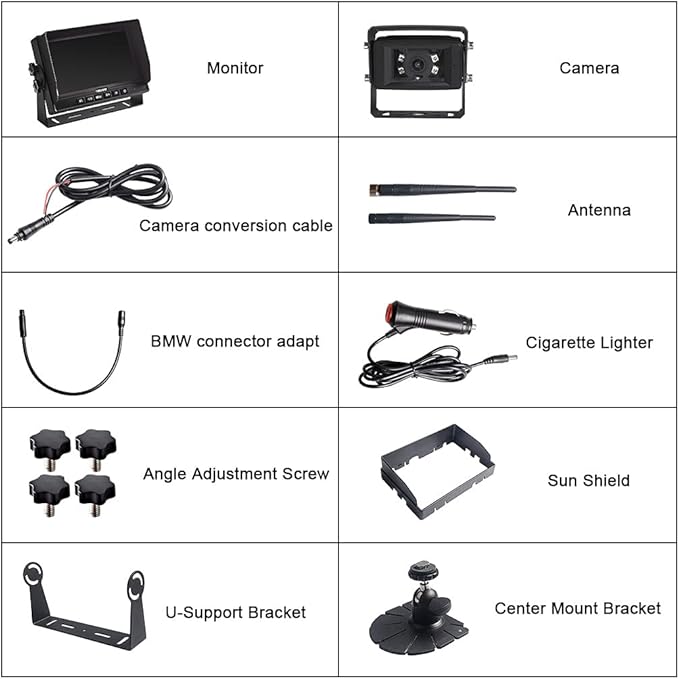 Haloview MC7108 Wireless RV Backup Camera System 7'' Monitor Built in DVR Rear View Camera with Infrared Night Vision and Wide Viewing Angle for Truck/Trailer/RV/Pickups/Camping Car/Van/Farm