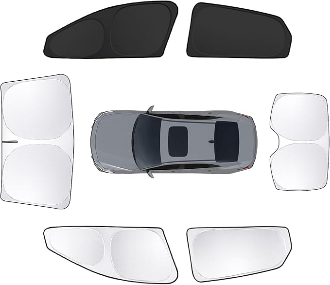 6pcs Car Window Shades for Hyundai Elantra2021-2024 2025 Accessories,Windshield Side Rear Full Sunshade,Sun Visor UV Blocking, Privacy Protection and Blackout for Camping Outdoor